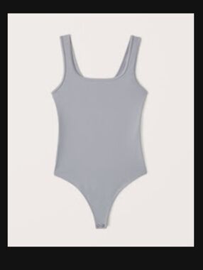 A&F 90s Seamless Tank Bodysuit Blue-Grey S